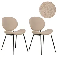 Set med 2 matstolar LUANA Bouclé Taupe_916210