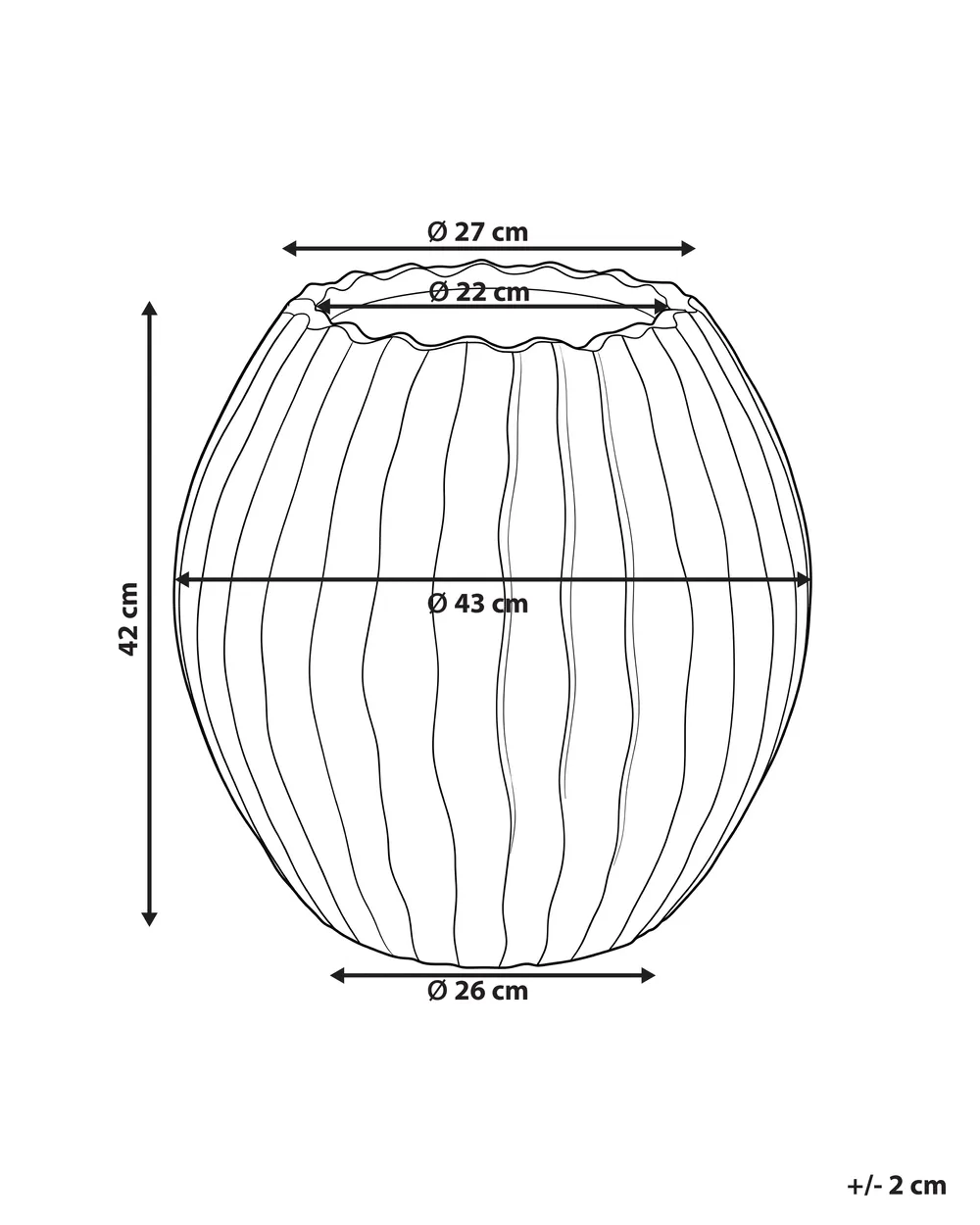 Blomkruka AUSSEE 43 cm Brun_1161741