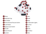 Corner Hot Tub with LED CUYABENO 2110 x 1500 mm White_1061828