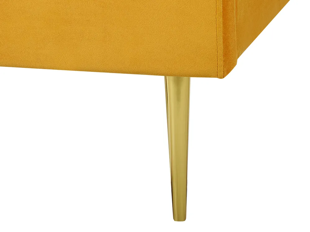 Sänky sametti FLAYAT 160 x 200 cm Keltainen_767562