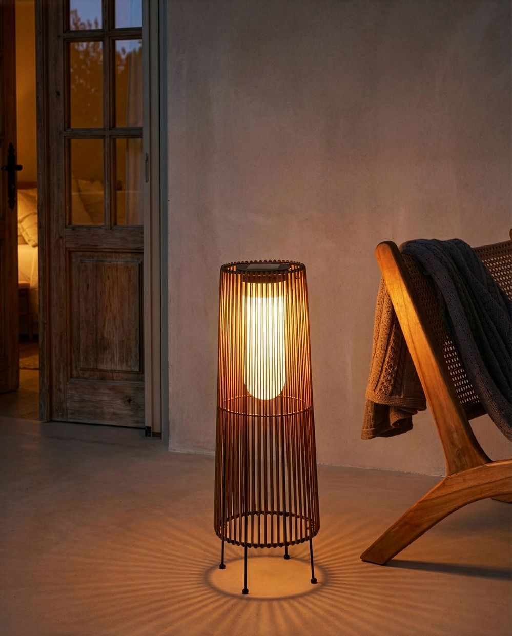 Solar Powered Lantern SEMLIKI 68 cm Natural