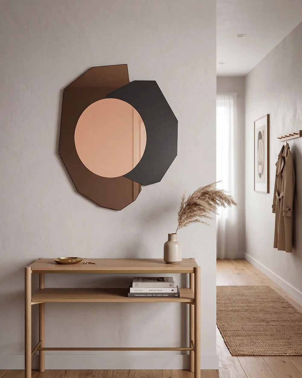 Wall Mirror TROYON 62 cm 80 cm Rose Gold_1175096