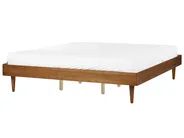 Bed with LED TOUCY 180 x 200 cm (EU Super King) Brown Ash Wood_909729