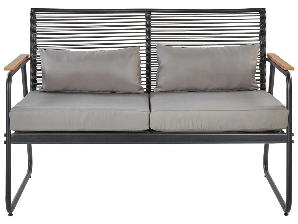 Garden Lounge Set with Table 4 Seater POMONTE Metal Black_919627