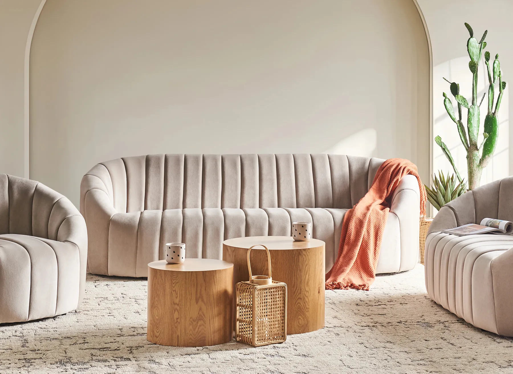Sofa 3 Seater MALUNG Velvet Beige_966931