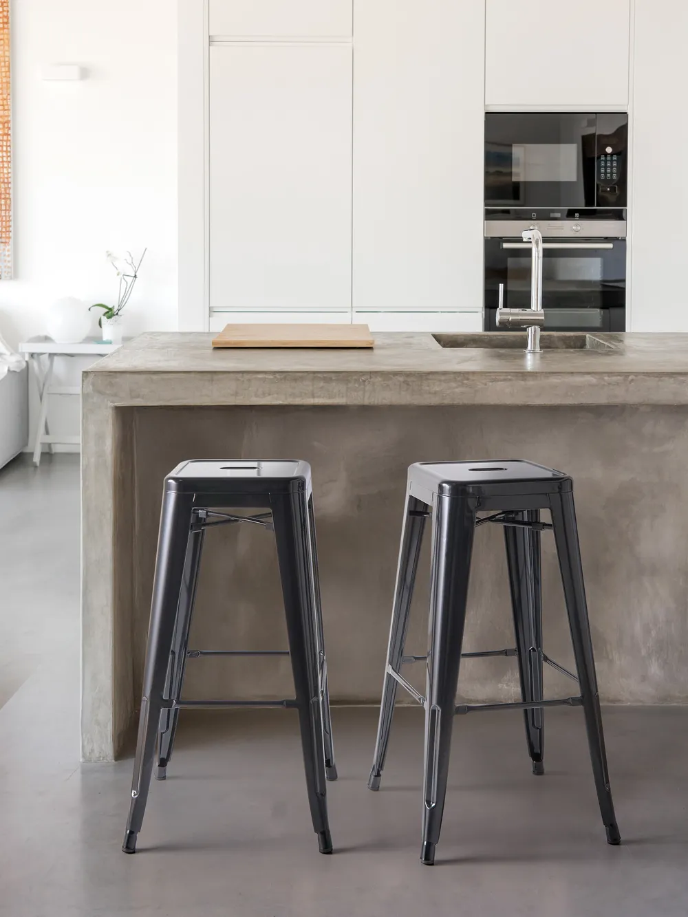 Set of 2 Bar Stools CABRILLO Metal Black