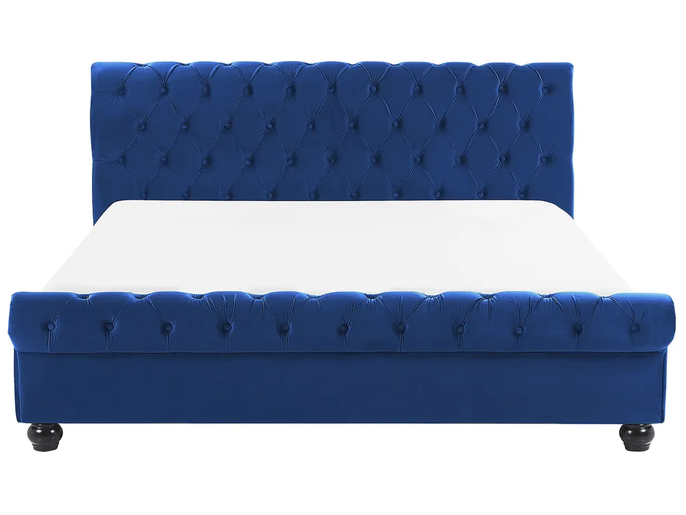 Bed Velvet AVALLON 180 x 200 cm (EU Super King) Navy Blue_729119