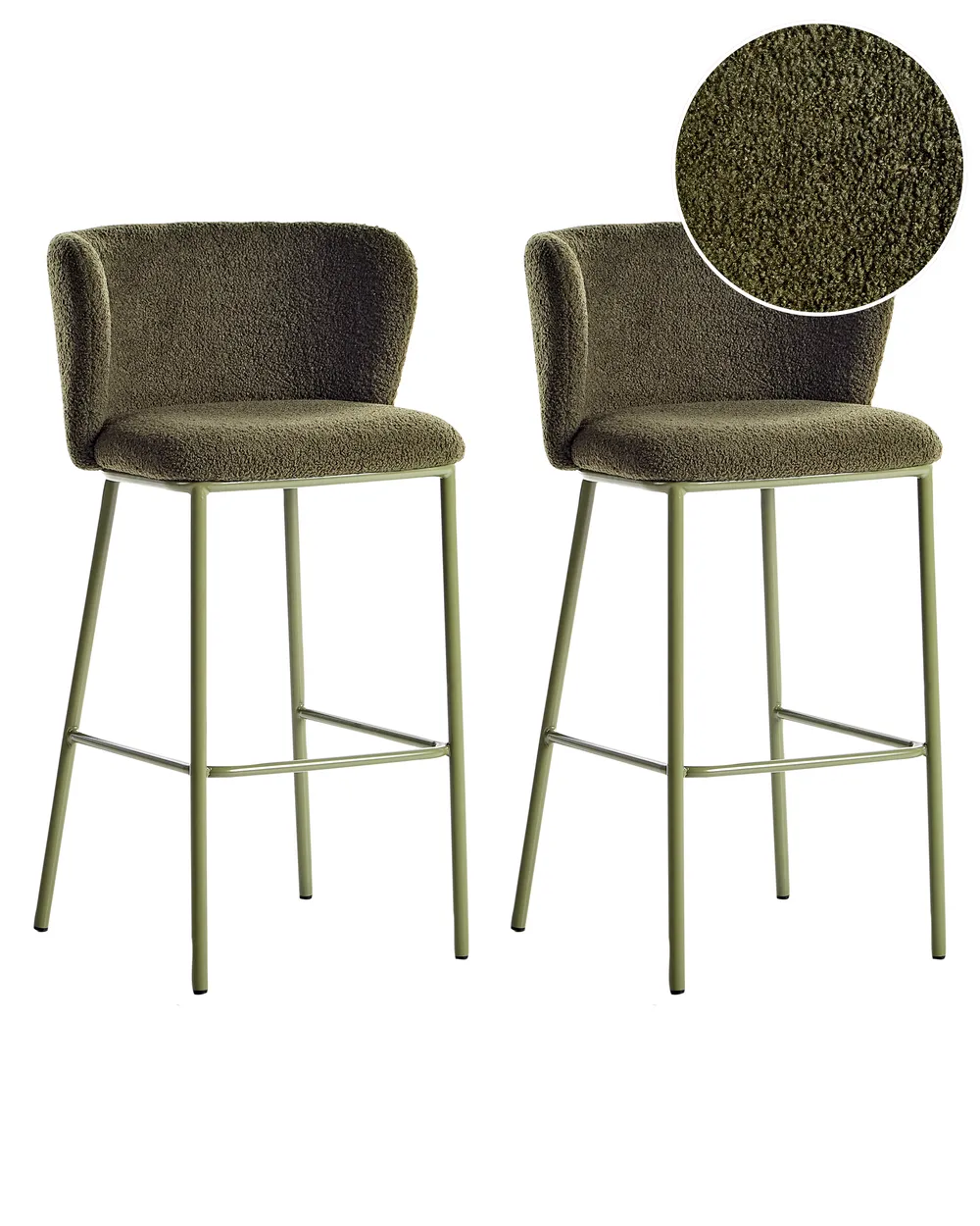 Set of 2 Bar Chairs MINA II Green