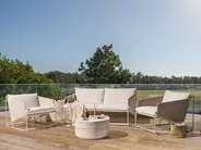 Garden Sofa Set 4 Seater PONTE Metal Light Beige_1049220