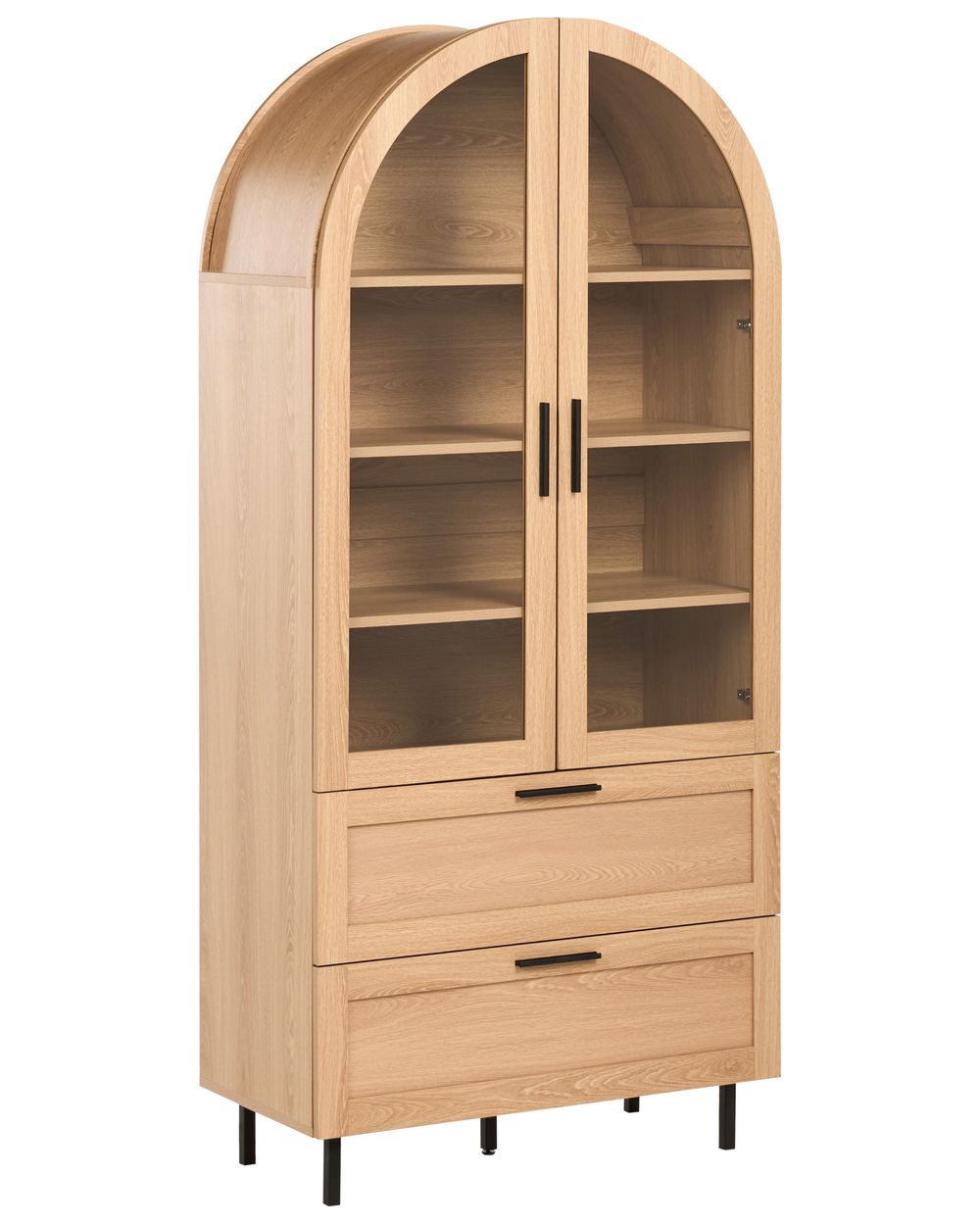 Glass Display Cabinet LACHINE 80 cm Light Brown