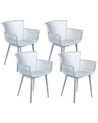 Set of 4 Garden Chairs PESARO Light Blue