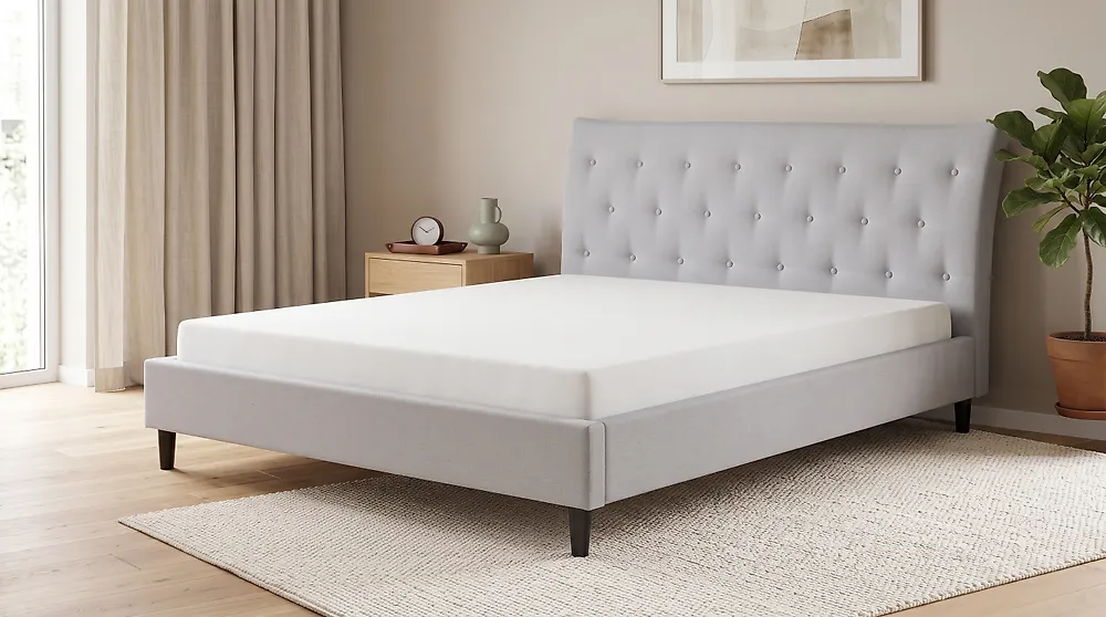 Bed Fabric SAVERNE 160 x 200 cm (EU King Size) Light Grey_1182305
