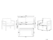 Garden Lounge Set with Table 4 Seater SALERNO Metal Dark Grey_800361