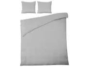 Duvet Cover Set SUMNER 150 x 200 cm Cotton Muslin Light Grey_1060085