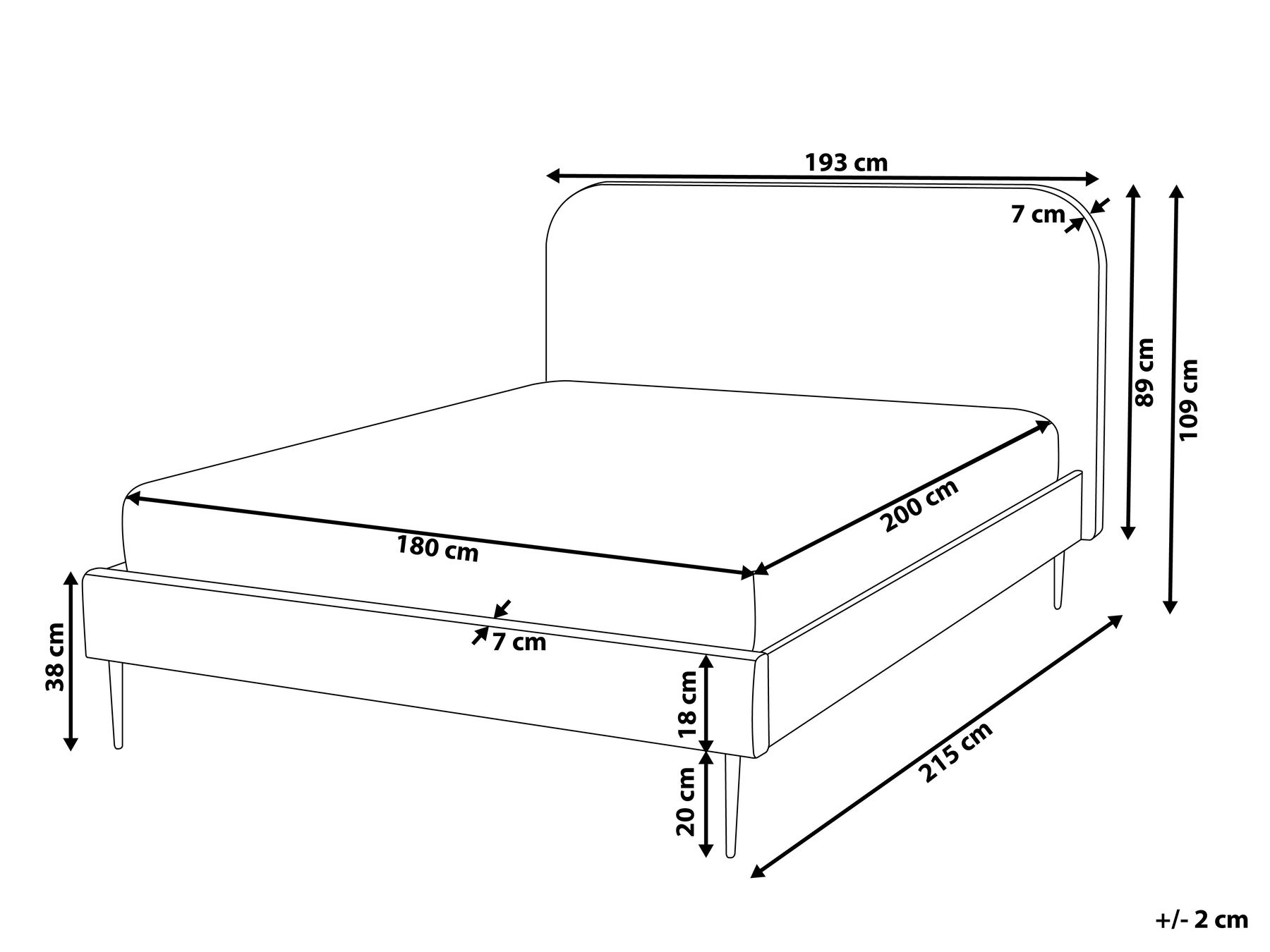 Bed Corduroy FLAYAT 180 x 200 cm (EU Super King) Light Grey_967890