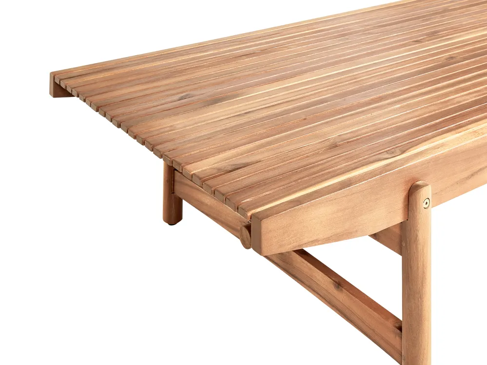 Trädgårdssoffgrupp med bord 3-sits GIAVENO Akaciaträ Off-White_958708