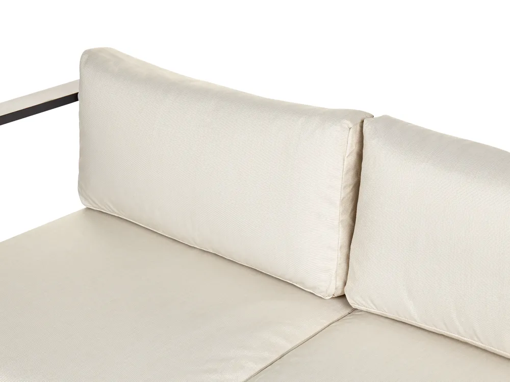 Garden Corner Sofa with Table 5 Seater MESSINA Grey/ Beige Left Hand_878311