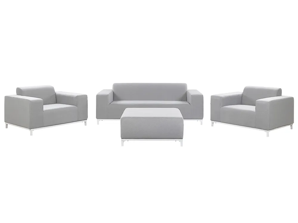 Garden Lounge Set with Table 5 Seater ROVIGO Light Grey