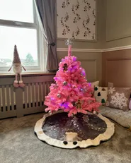 Artificial Christmas Tree FARNHAM 120 cm Pink_969694