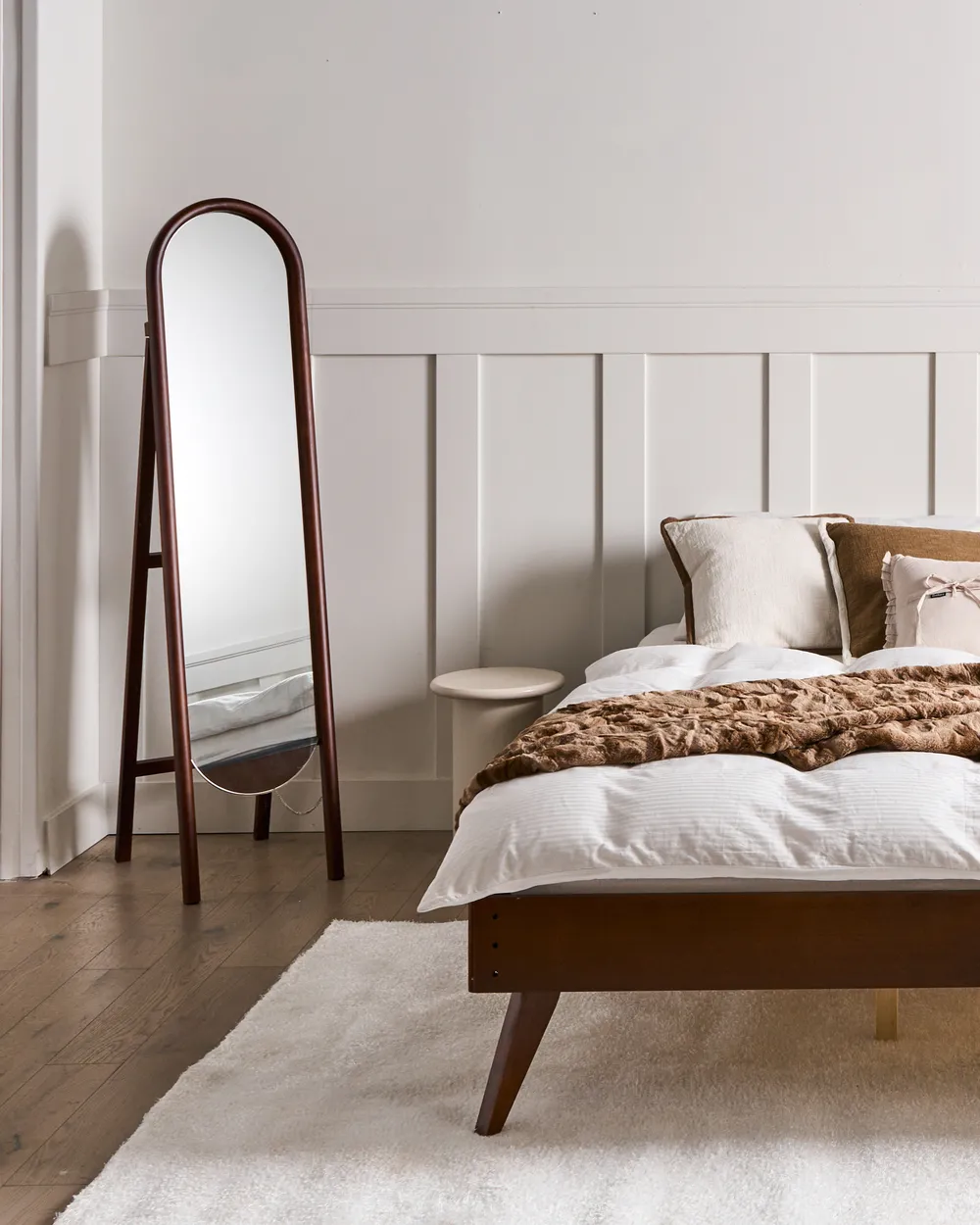 Standing Mirror CHELLES 150 cm Paulownia Wood Dark Brown_997901