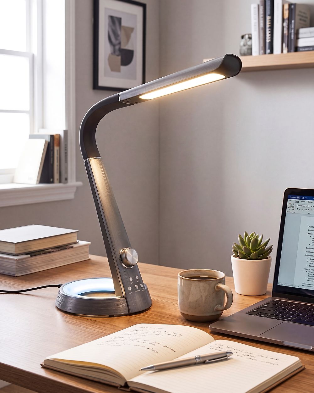 Työpöydän LED-valaisin CANOPUS USB-portilla Musta