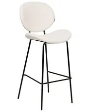 Set med 2 barstolar LUANA Bouclé Vit_886376
