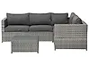 Garden Corner Sofa with Table 4 Seater AVOLA PE Rattan Grey Left Hand