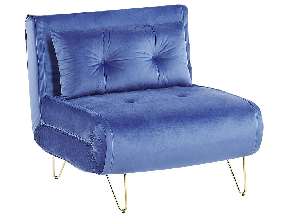 Living Room Set 3 Seater VESTFOLD Velvet Navy Blue_808920