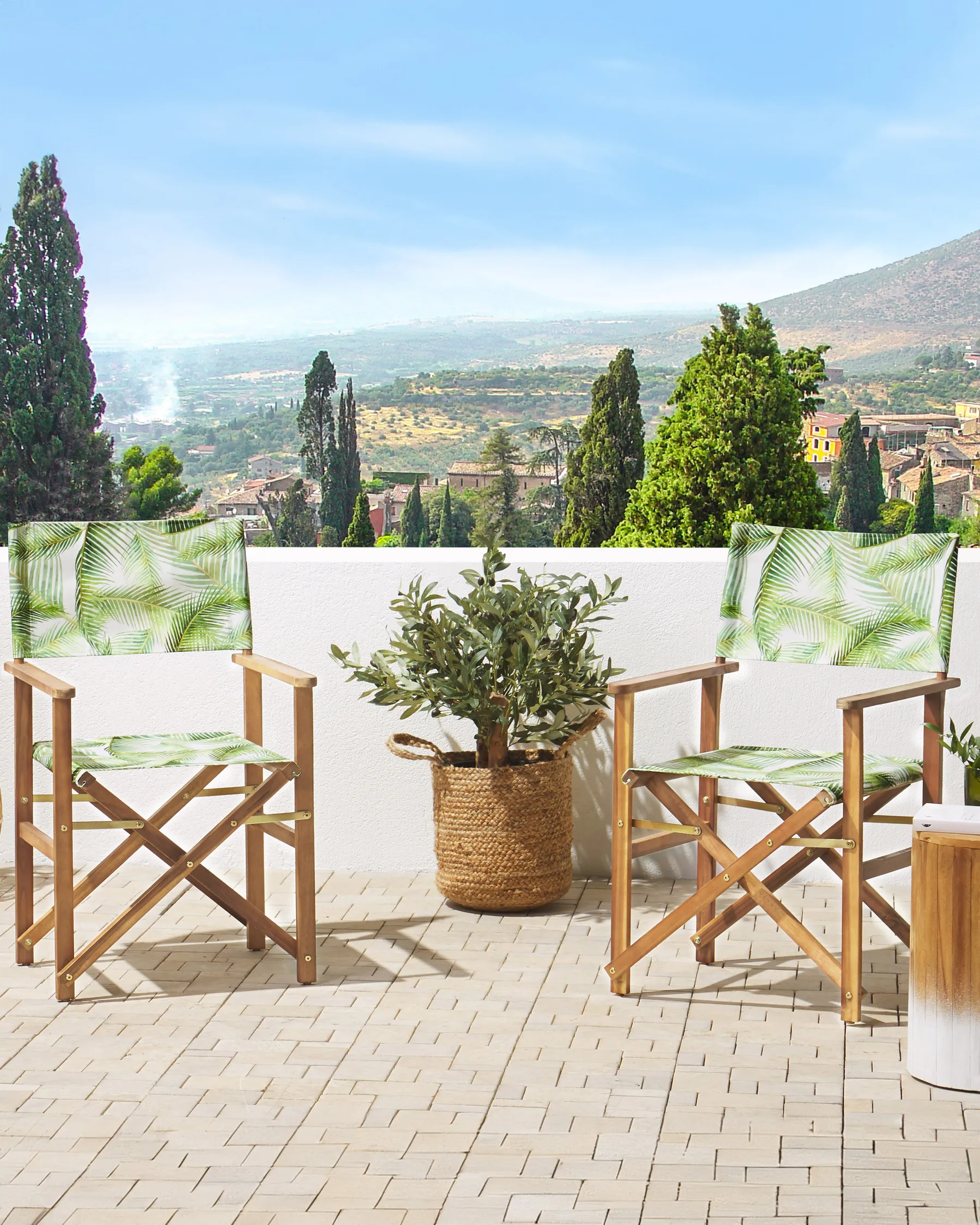 Set of 2 Garden Chairs CINE Acacia Wood Light Green_819248
