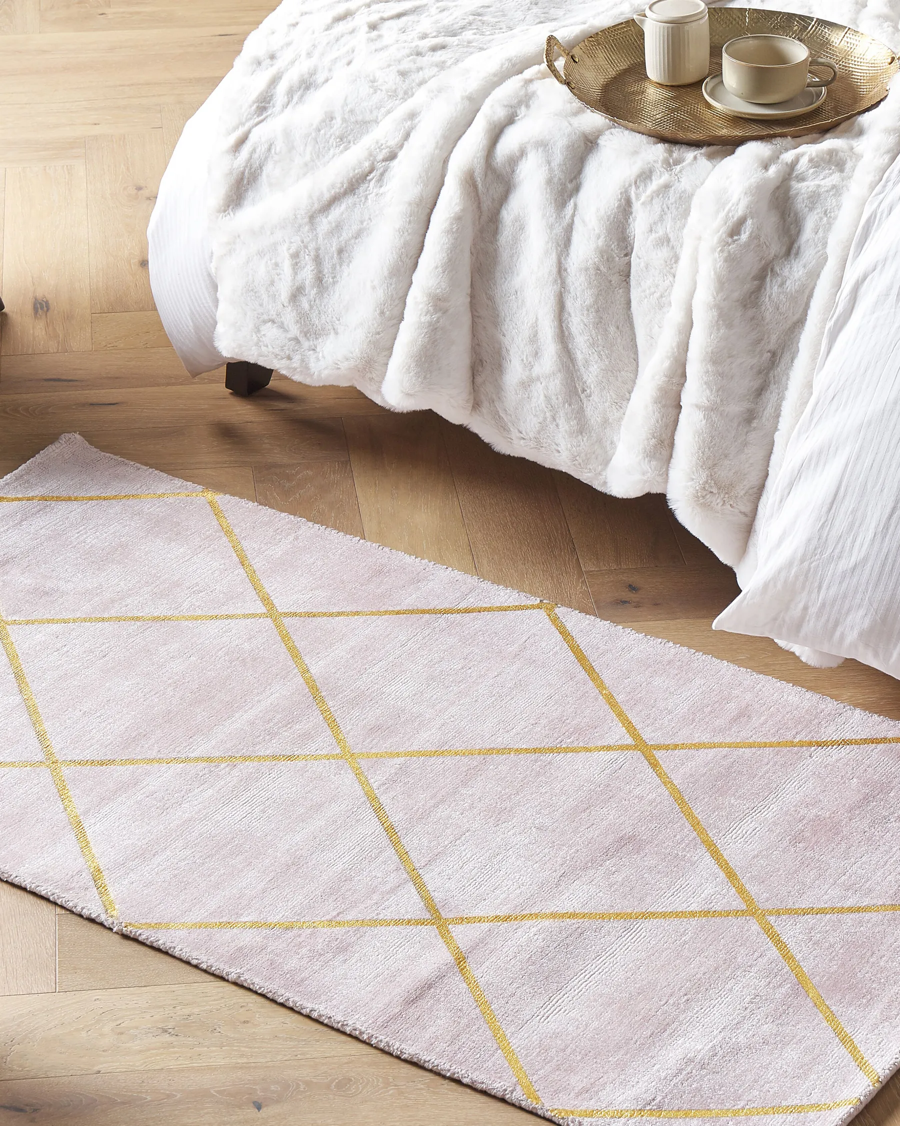 Rug ATIKE Pink 80 x 150 cm Viscose_762485