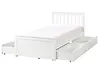 Bed with 4 Drawers OLENDON Pine Wood White 90 x 200 cm (EU Single)