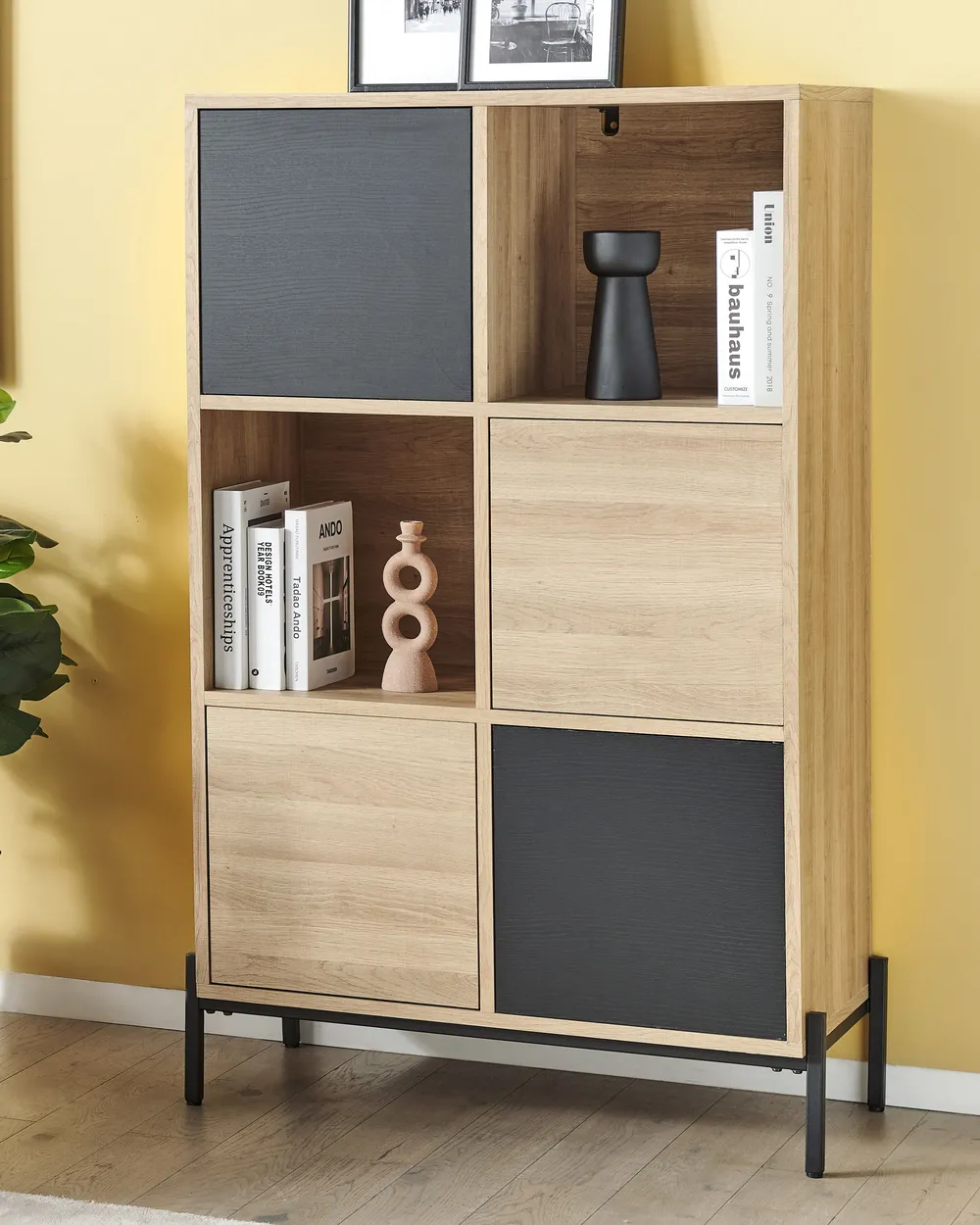Shelving Unit MOINES 135 cm Brown/ Black