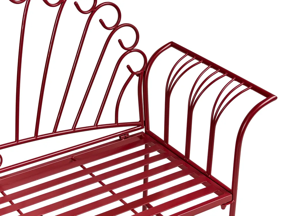 Garden Bench CAVINIA 125 cm Metal Burgundy_1016303
