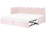 Trundle Bed Velvet TERROU 90 x 200 cm (EU Single) Pastel Pink_1081337