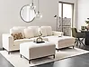 Corner Sofa OSLO with Ottoman Boucle White Left Hand