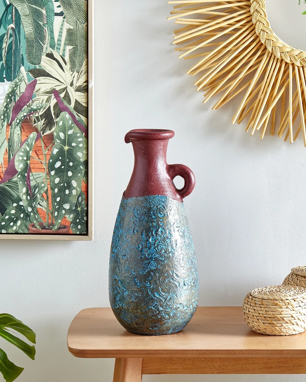 Decorative Vase VELIA 40 cm Ceramic Blue