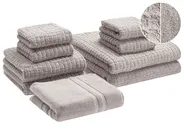 Set of 9 Towels ATAI Cotton Light Grey_971685