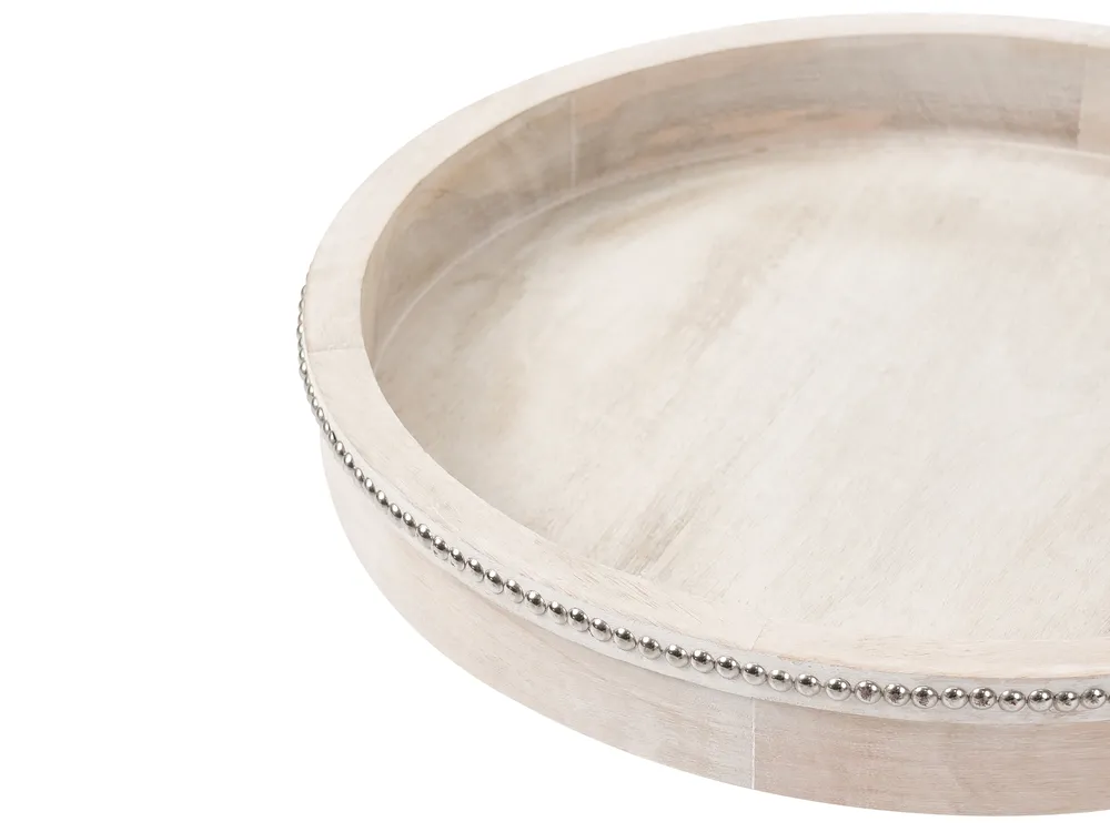 Set of 2 Serving Trays MANSOURA Mango Wood Light Brown_1004103