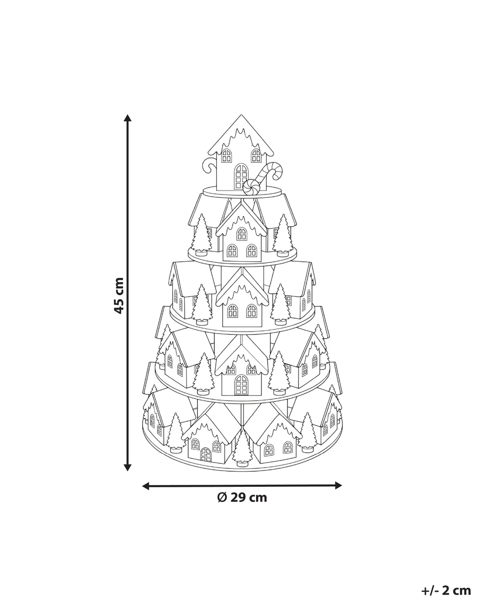 Joulukoriste LED-valo KELLOKOSKI 45 cm Vaaleanruskea_1175947