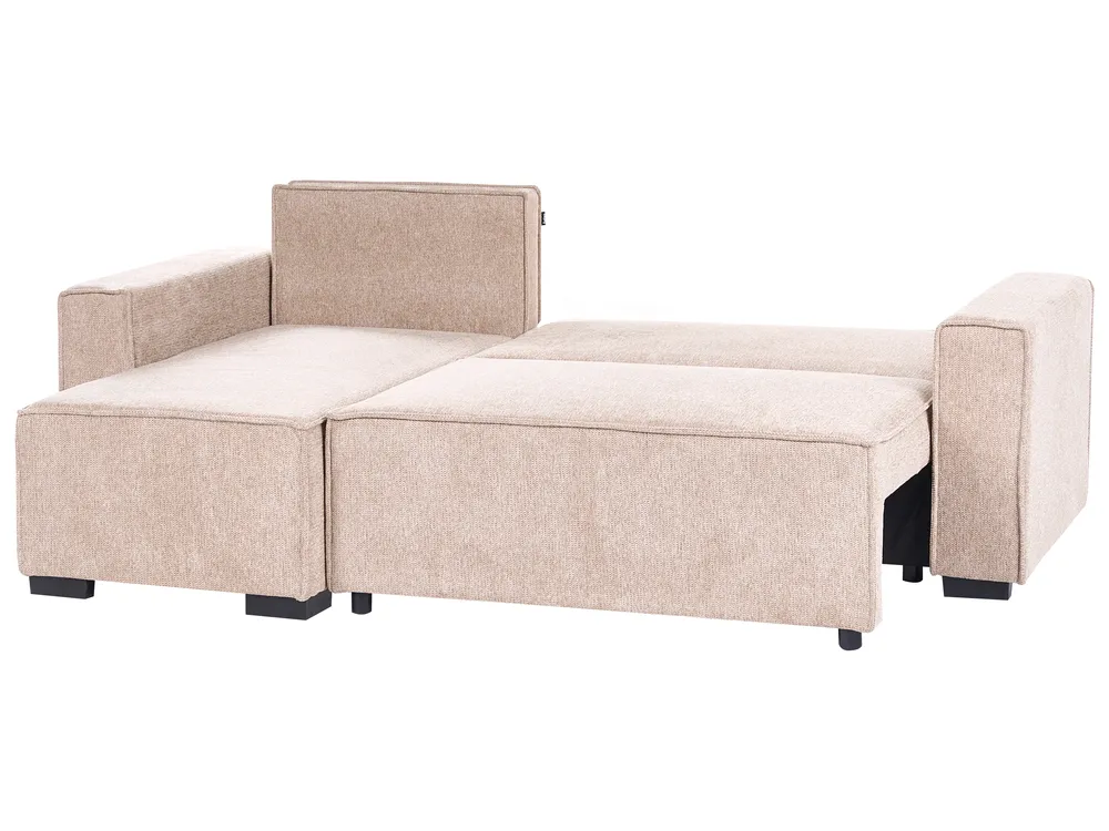 Hörnbäddsoffa 3-sits EDANE med förvaring Beige Högervänd_1057077