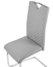 Set of 2 Dining Chairs PICKNES Faux Leather Light Grey_790025