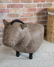Animal Stool HORSE Horse Faux Leather Light Brown_913131