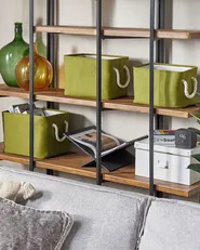 Set of 3 Baskets DARQAB Cotton Olive Green_1079616