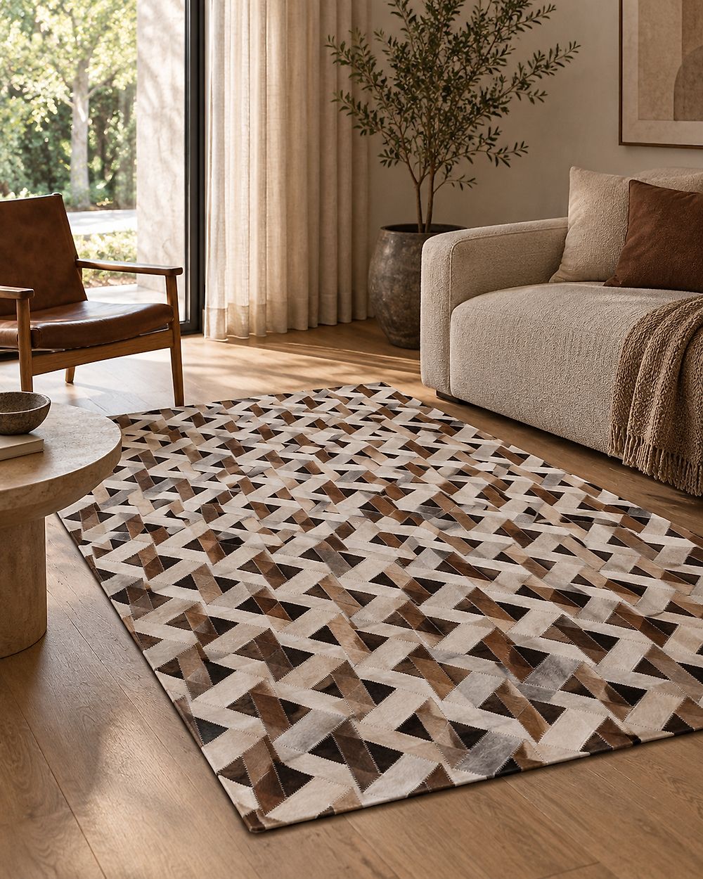 Rug TUGLU Brown 140 x 200 cm Leather