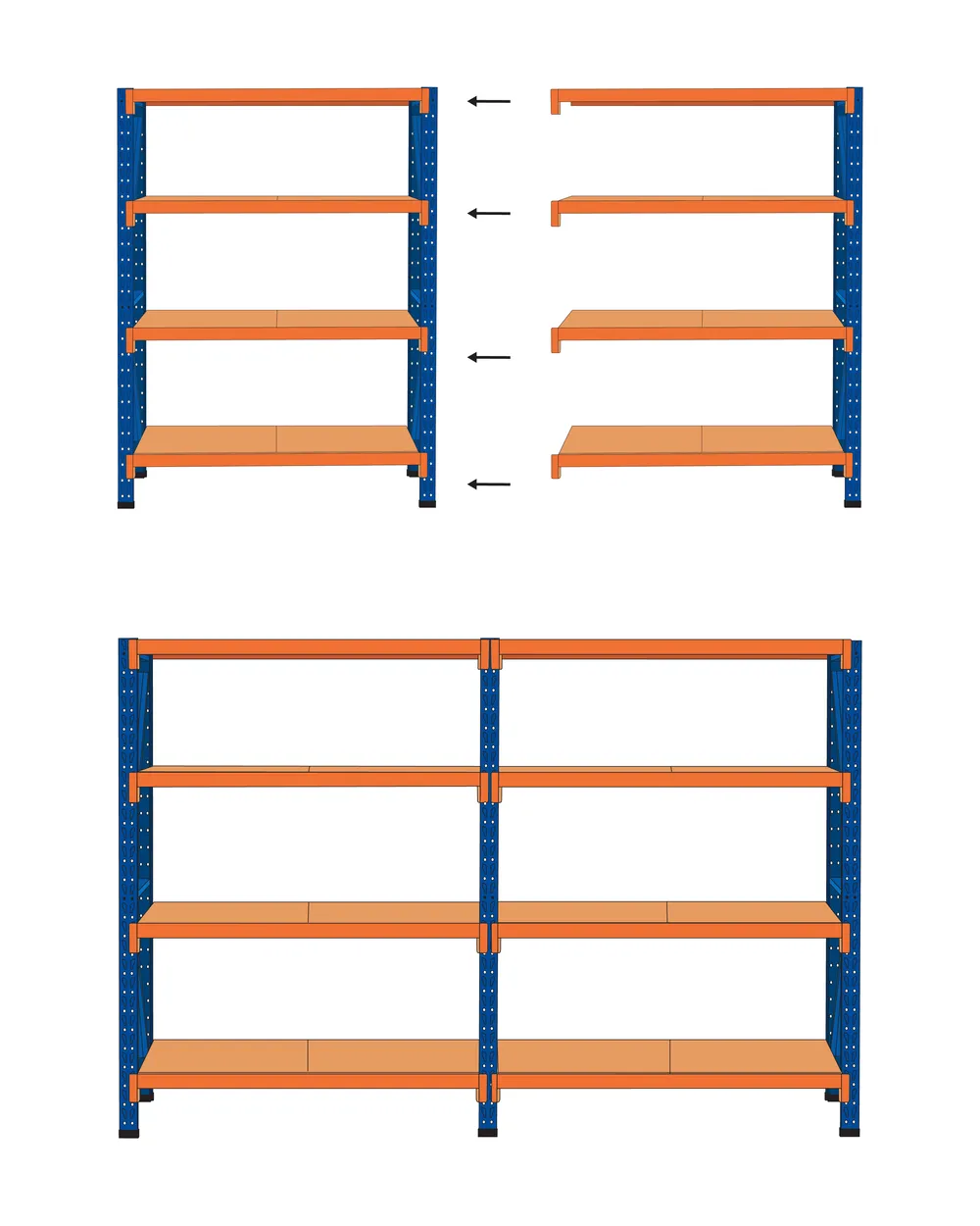 Garage Shelving FIUGGI 150 cm 200 cm Metal Orange_1014220