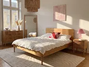 2 Drawer Bedside Table TAURIAC Pine Wood Light Brown_1099345
