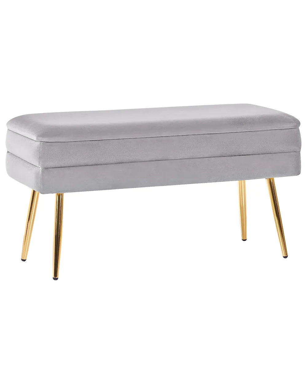 Upholstered Storage Bench DURHAM Velvet Grey