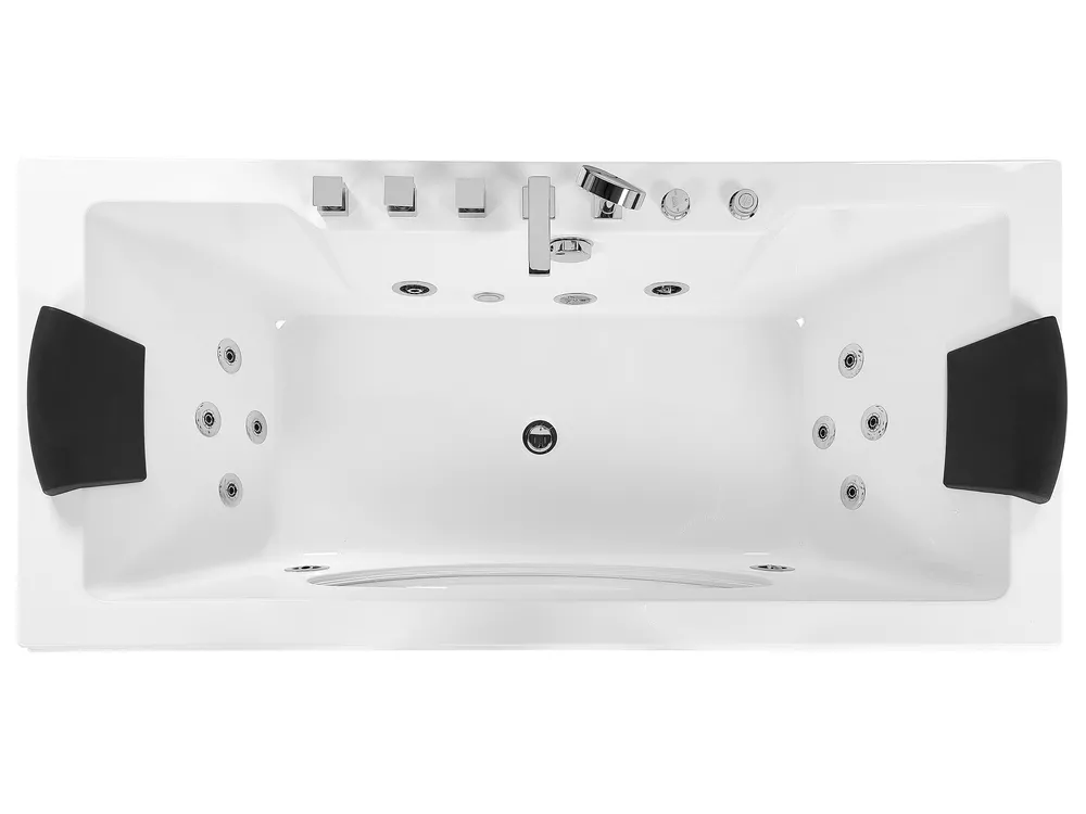 Hörnbubbelbadkar med LED HAWES II 1800 x 800 mm Vit_807896