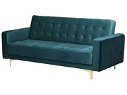 Bäddsoffa 3-sits ABERDEEN Sammet Blågrön_737993