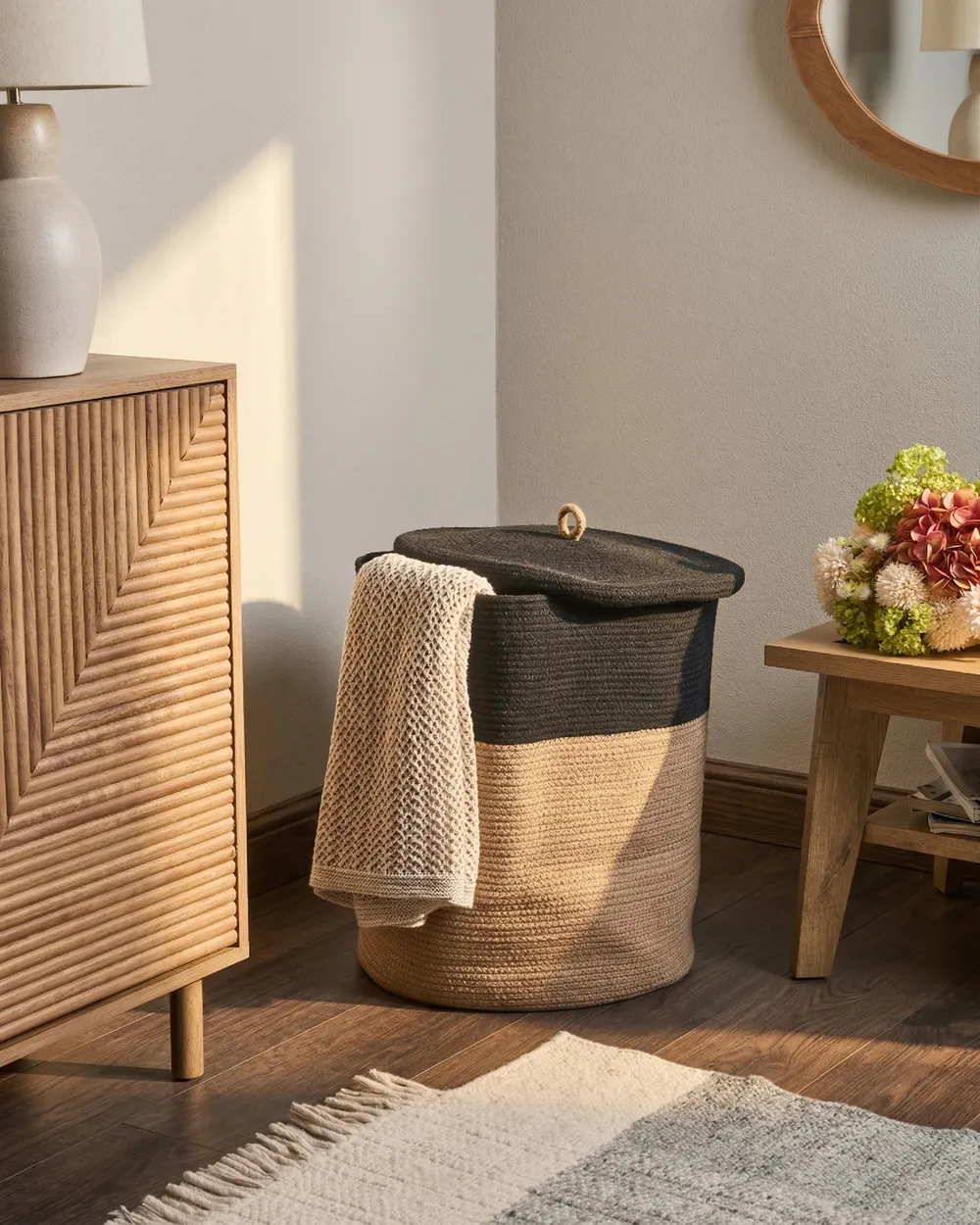 Basket SILOPI Cotton Black/ Beige